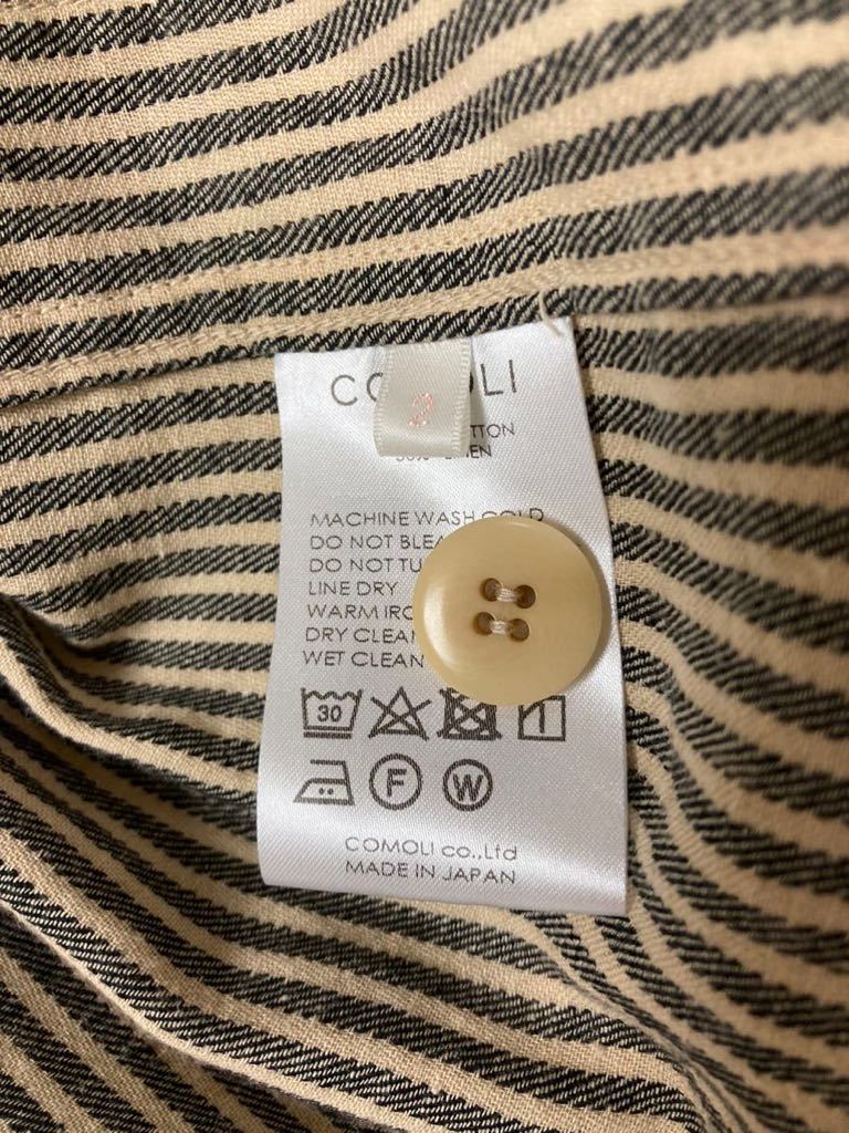 超希少 未使用 COMOLI ストライプ ワークジャケット size2 超希少 未使用 COMOLI ストライプ ワークジャケット size2