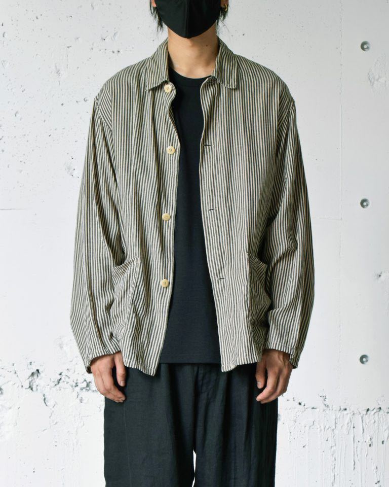 超希少 未使用 COMOLI ストライプ ワークジャケット size2 超希少 未使用 COMOLI ストライプ ワークジャケット size2