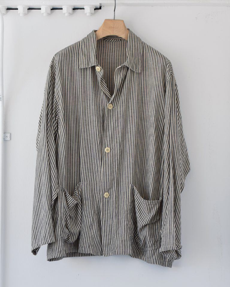 超希少 未使用 COMOLI ストライプ ワークジャケット size2 超希少 未使用 COMOLI ストライプ ワークジャケット size2