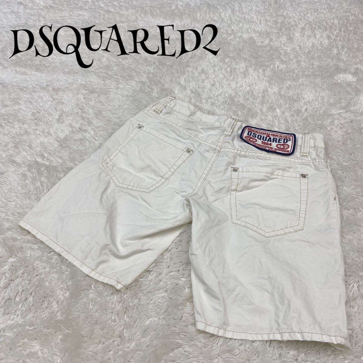 DSQUARED2 ディースクエアード☆ハーフパンツ 38 白パンツ 三崎商事_画像1