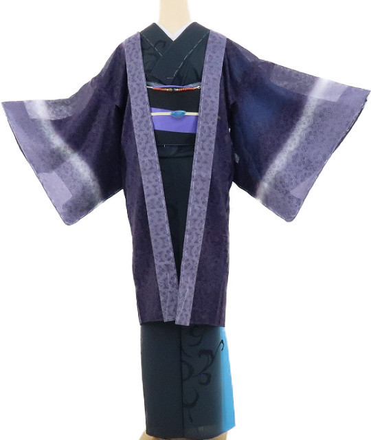 yu.saku2 new goods BANKAN auger nji- summer kimono silk long height . attaching thread attaching * elegant .. feeling . taste person ... be established most on. ..~ length feather woven 1996