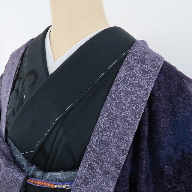 yu.saku2 new goods BANKAN auger nji- summer kimono silk long height . attaching thread attaching * elegant .. feeling . taste person ... be established most on. ..~ length feather woven 1996