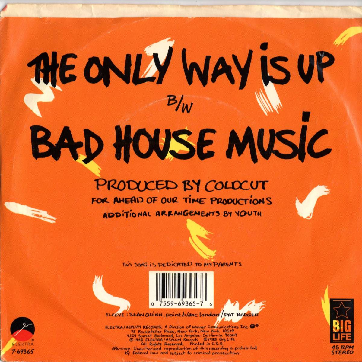 Yazoo 「The Only Way Is Up/ Bad House Music」 米国ELEKTRA盤EPレコード_画像4