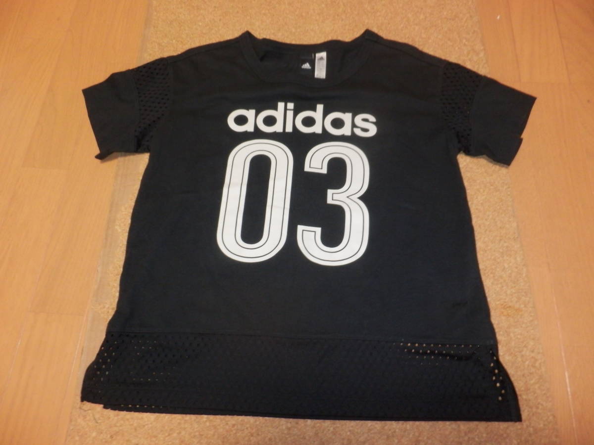 adidas　Tシャツ　メッシュ　　ゲームシャツ　黒　サイズS_画像1