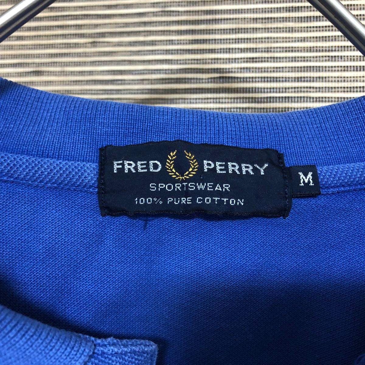 フレッドペリー ポロシャツ 半袖　刺繍　ワンポイントロゴ  シンプル　定番　古着　青　ブルー　fred perry 51