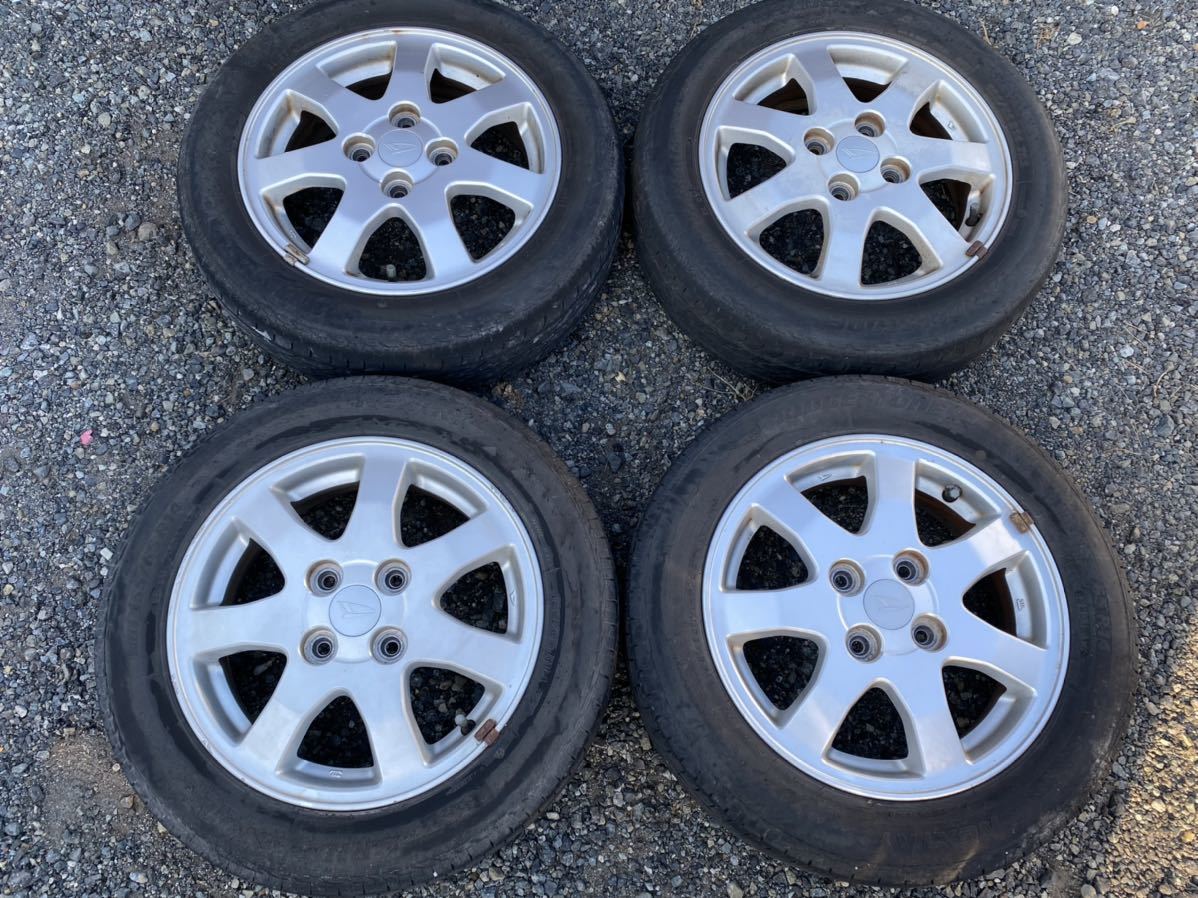 ダイハツ　ムーヴ　 PCD100 4穴　4.5J +45 アルミホイール 14インチ　４本セット 155 65 14 BRIDGESTONE NEXTRY ムーブp2308043_画像1