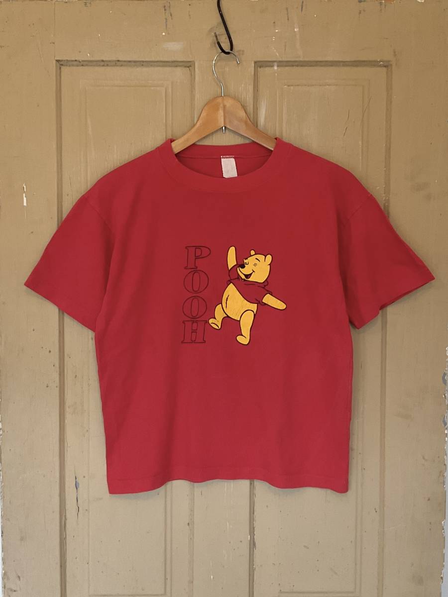 POOH プーさん ビンテージ Tシャツ ディズニー USA 古着 アメカジ 赤_画像1