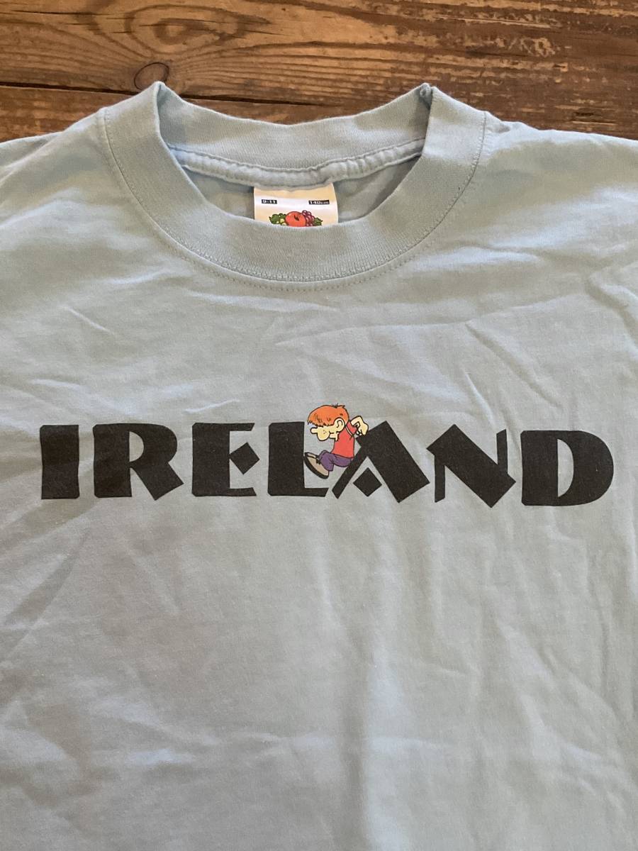 90s FRUIT OF THE LOOM IRELAND ユーロ ヴィンテージ Tシャツ キッズ ジュニア 古着 ヨーロピアン 140_画像3