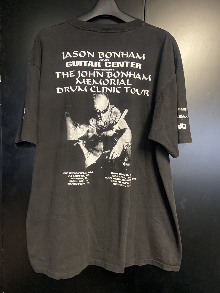 激レア90'S当時物 JOHN BONHAM Tシャツ LED ZEPPELIN ブラック　ジョン・ボーナム追悼Tシャツ　サイズXL シングルステッチ　バンドTシャツ _画像2