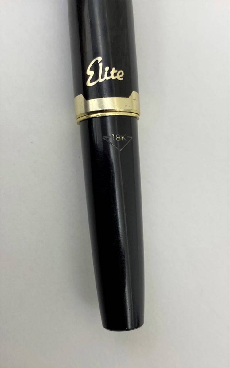 1000円スタート◆中古 PILOT パイロット 万年筆 エリート ペン先 18K 750 F◆筆記未確認 文房具 筆記用具 ヴィンテージ 事務用品 現状品_画像3