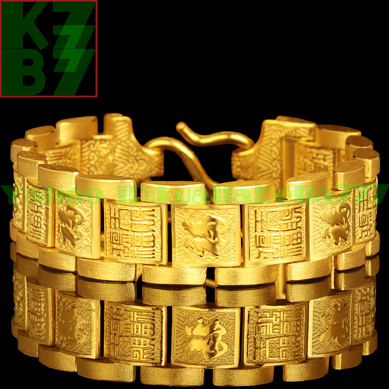 [ permanent gorgeous ] men's Gold bracele [ yellow gold heaven luck ] original gold luck with money fortune . better fortune feng shui popular birthday memory day present * length 18cm weight 72.65g proof attaching J63a