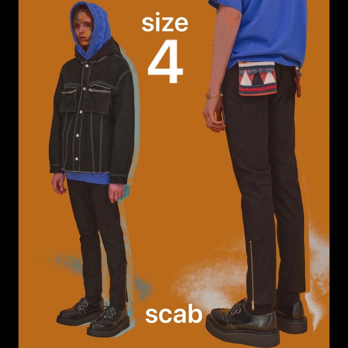 即完 undercover scab ストレッチ スリム パンツ サイズ4 民族 23FW 瘡蓋 アンダーカバー supreme