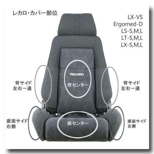 送料無料！レカロ・カバー14) LX-LS-LT用 座面サイドカバー 左右セット(落札後にカバー色を連絡して下さい)_画像8