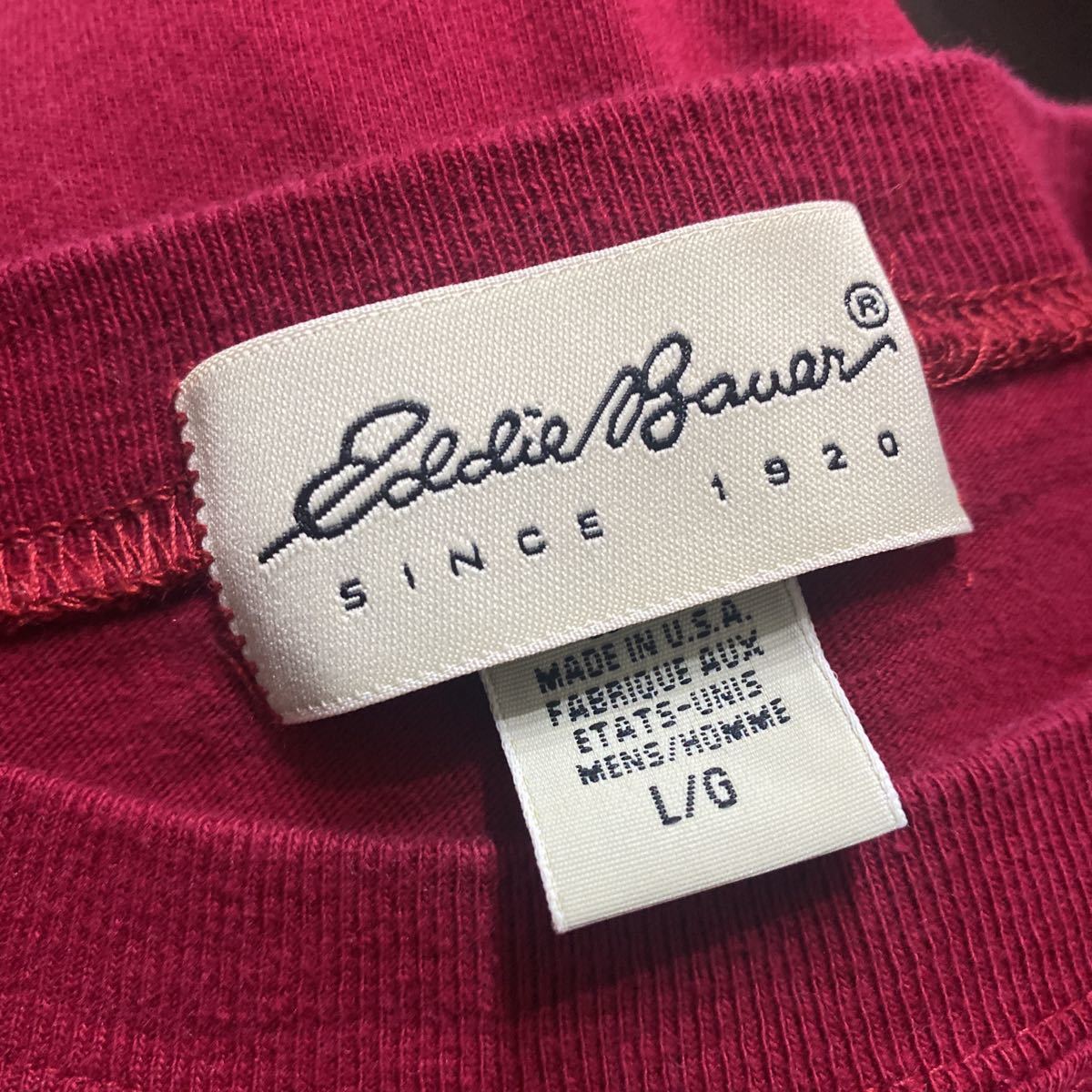 90s USA製 Eddie Bauer 長袖 Tシャツ L エディーバウアー ロンT アメリカ製_画像6