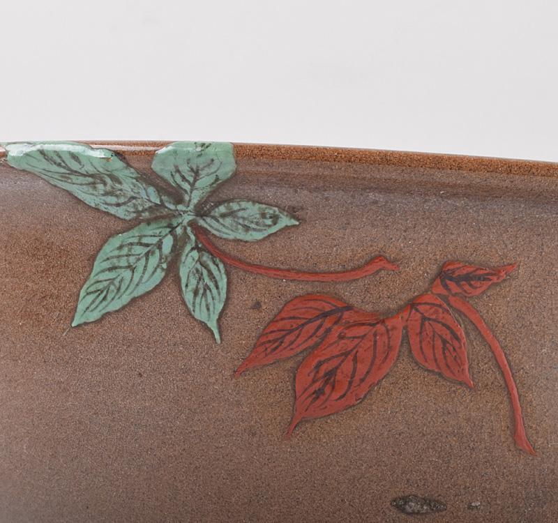 萬古焼 古萬古 色絵 桜絵 大菓子鉢 時代箱 V R4108 萬古焼 古萬古 色絵 桜絵 大菓子鉢 時代箱 V R4108