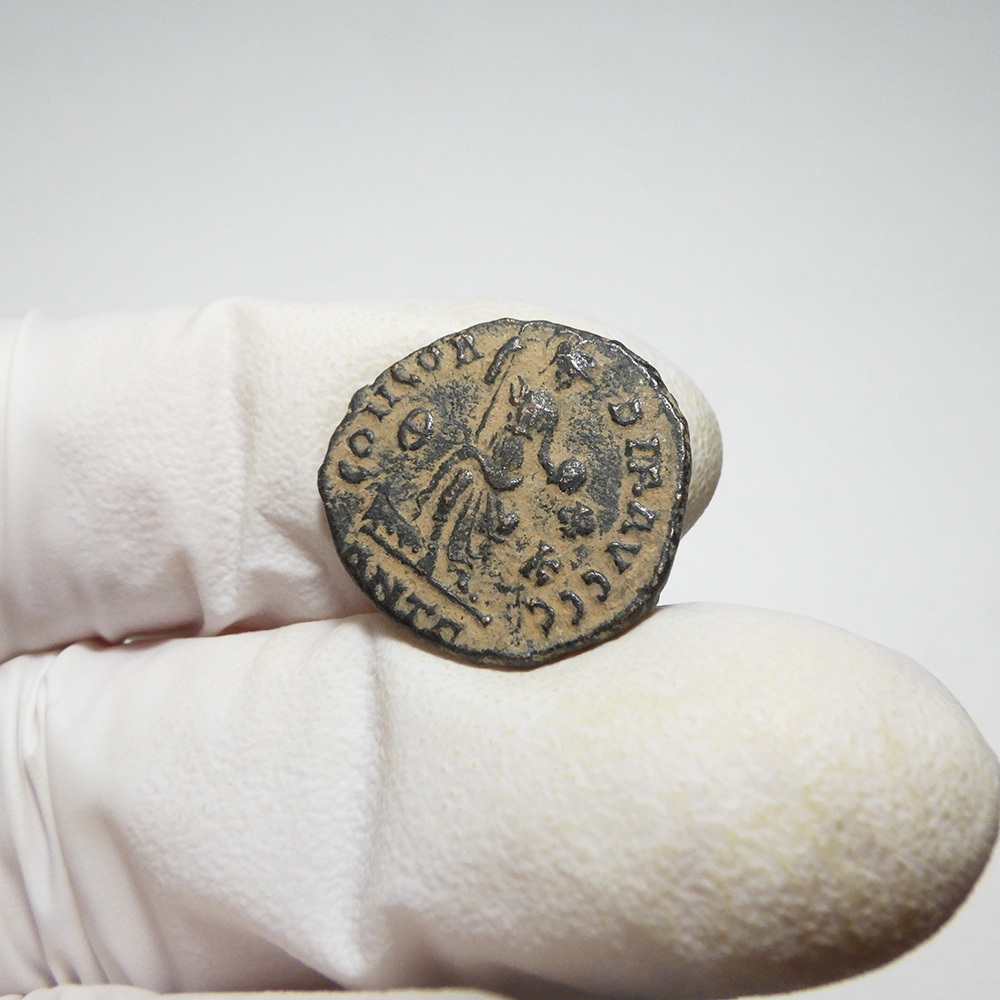 【古代ローマコイン】Theodosius I（テオドシウス1世）クリーニング済 ブロンズコイン 銅貨 フォリス(xtUt_dS_5g)_画像7