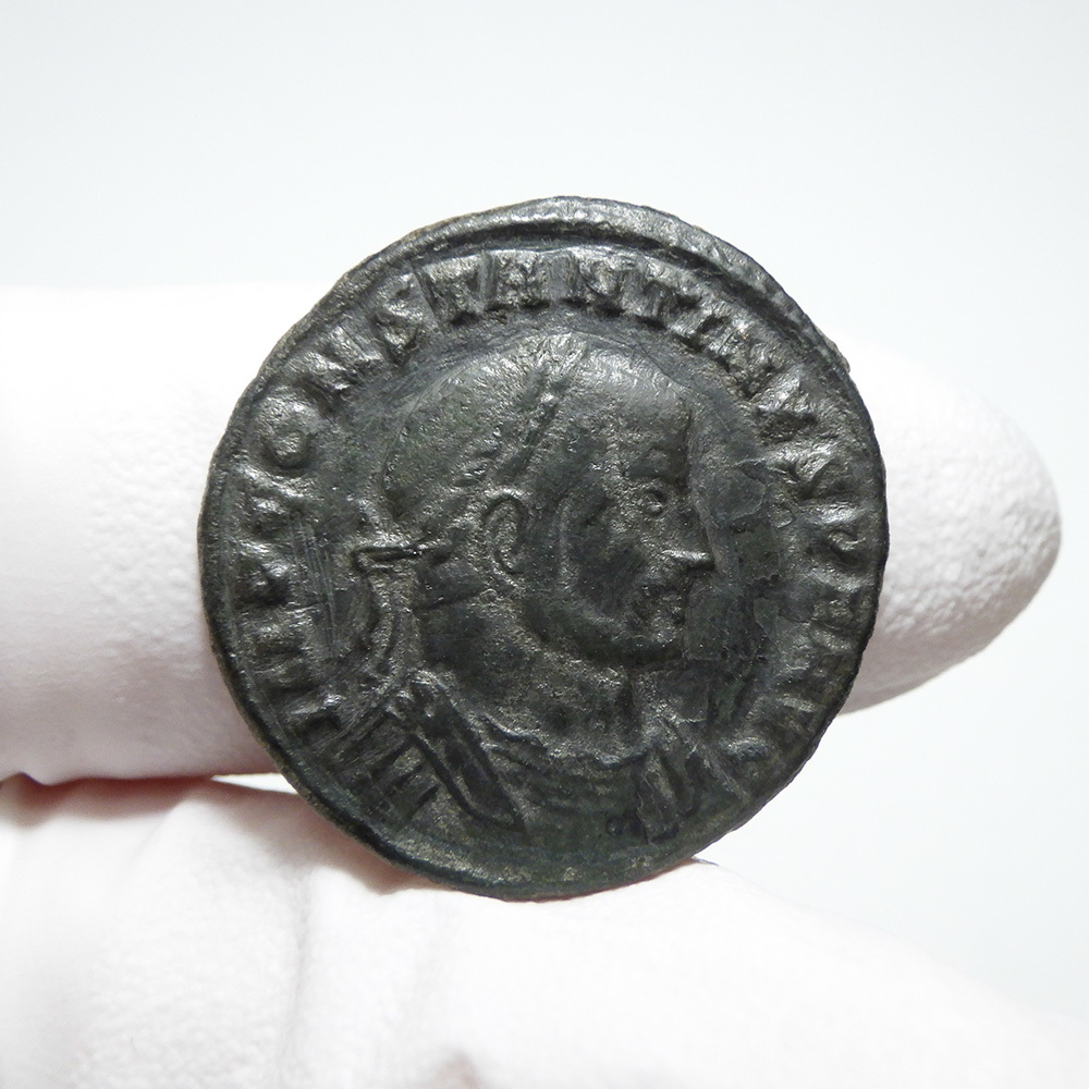 【古代ローマコイン】Constantine I（コンスタンティヌス1世）クリーニング済 ブロンズコイン 銅貨 フォリス(FZJsGu6kXk)_画像1