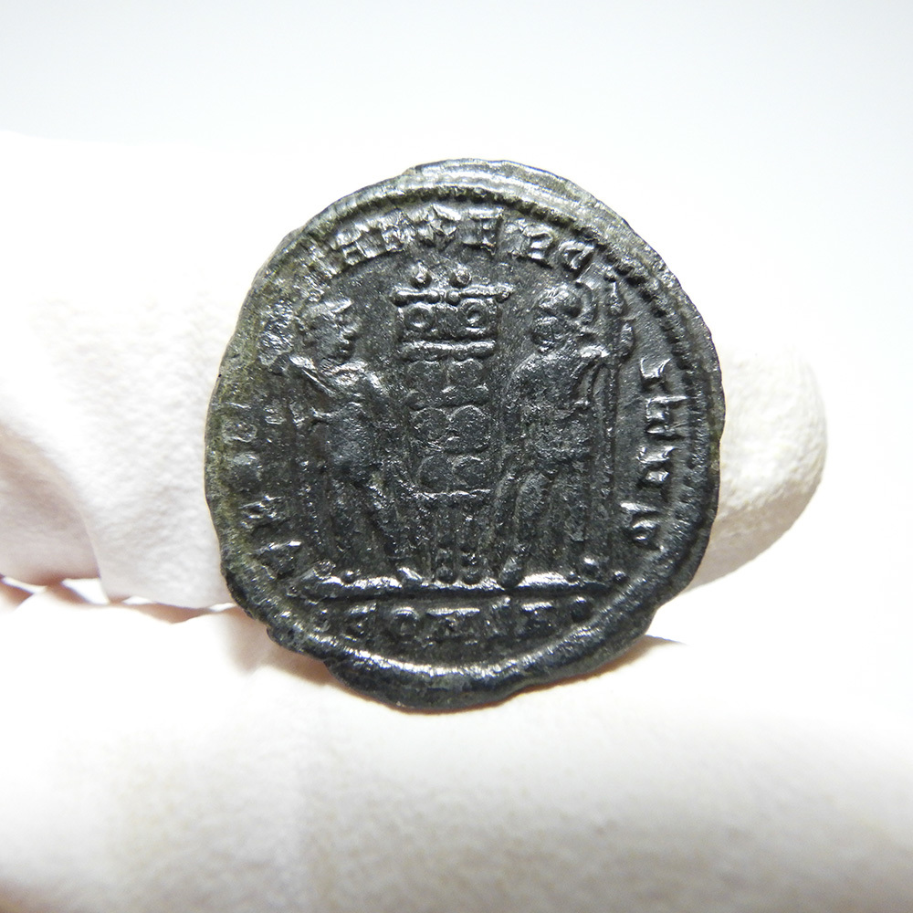 【古代ローマコイン】Constantine I（コンスタンティヌス1世）クリーニング済 ブロンズコイン 銅貨 フォリス(8wfdtjcWY3)_画像2
