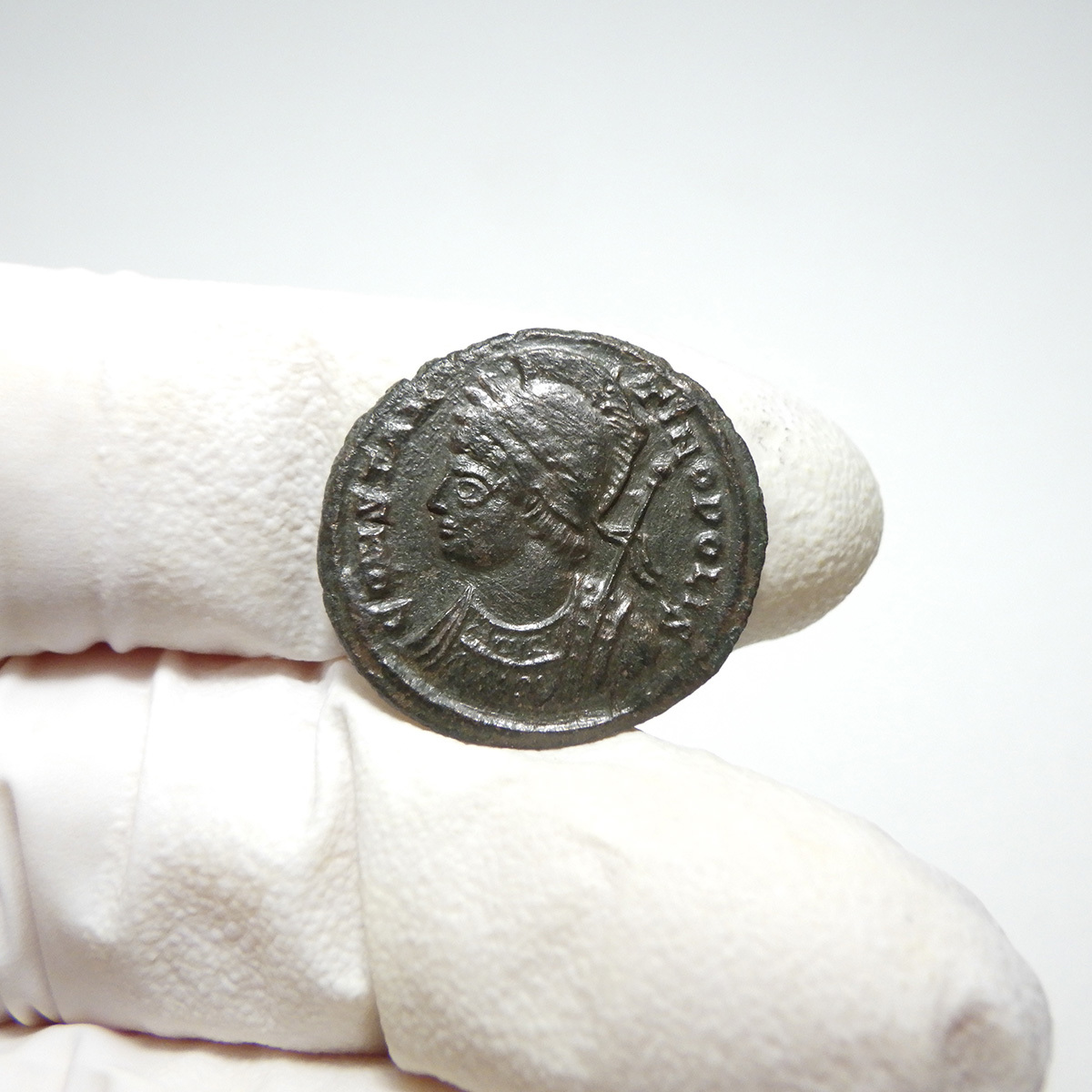 【古代ローマコイン】City Commem（コンスタンティノポリス記念）クリーニング済 ブロンズコイン 銅貨 フォリス(MF4MZnQGzu)_画像3
