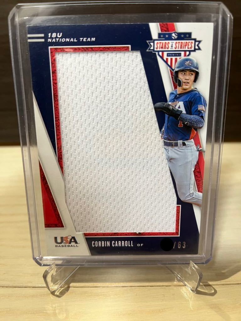 2019PANINI USA STARS&STRIPES CORBIN CARROL 63枚限定ジャージカード　ダイヤモンドバックス　新人王_画像1