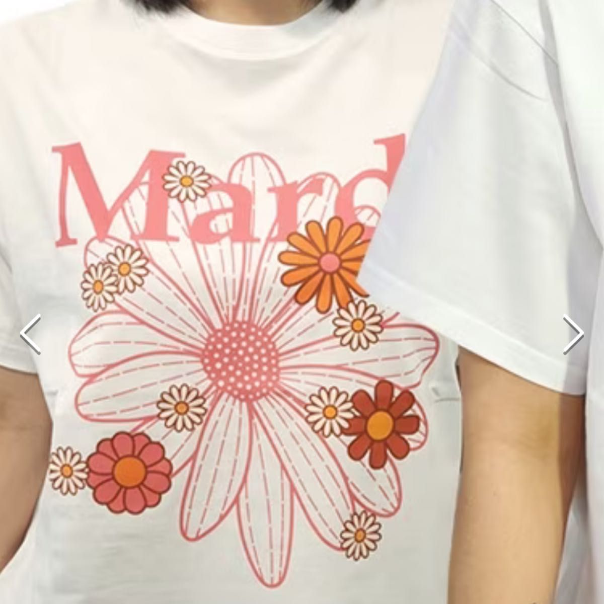 マルディ メクルディ Tシャツ ホワイト ピンクMardi Mercredi マルディ メクルディ Tシャツ ホワイト ピンクMardi Mercredi