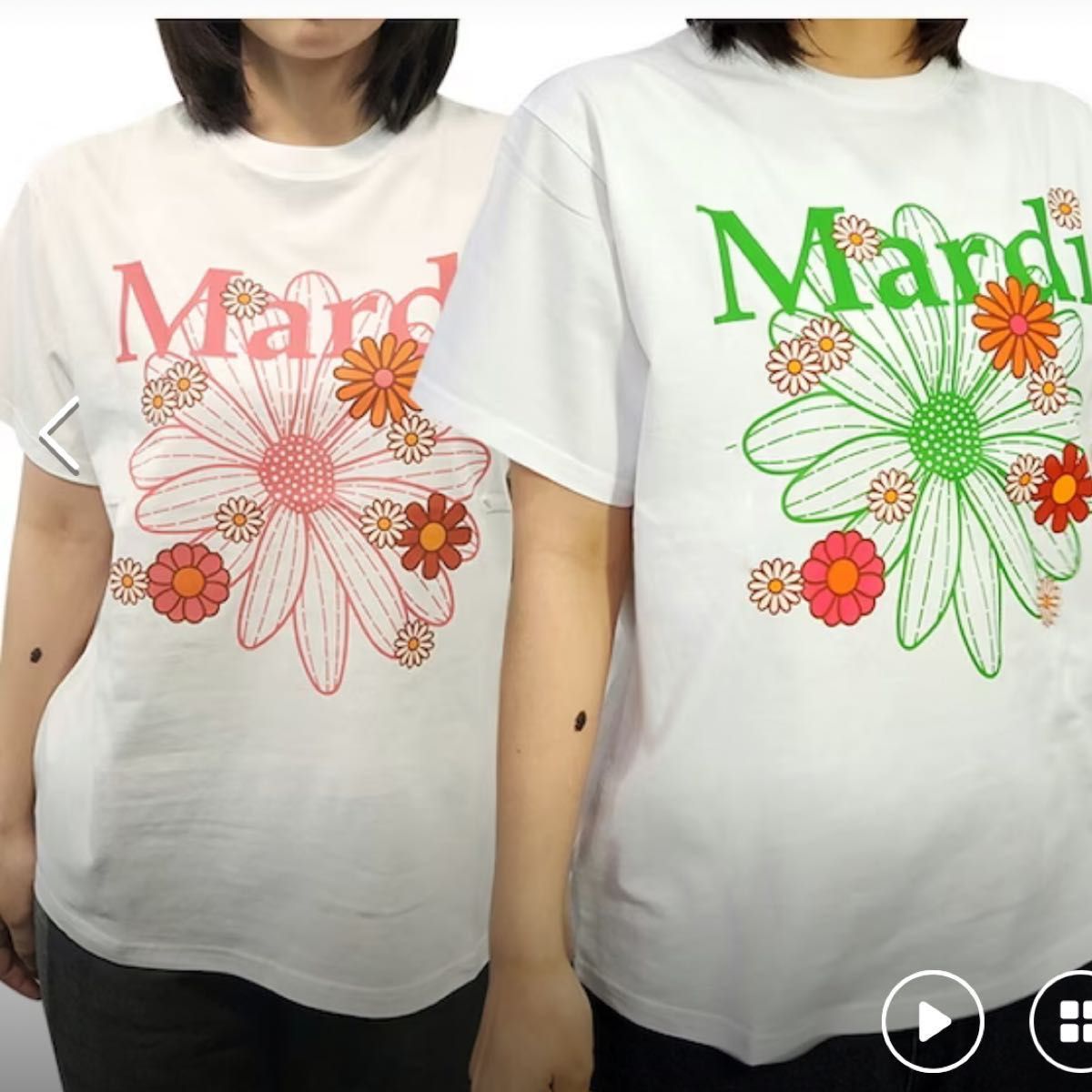 マルディ メクルディ Tシャツ ホワイト ピンクMardi Mercredi マルディ メクルディ Tシャツ ホワイト ピンクMardi Mercredi