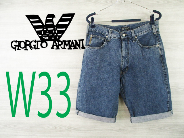 MP1186y ARMANI JEANS●アルマーニジーンズ＜デニム・ハーフパンツ＞33 ボトムス●Ricicli17_画像1