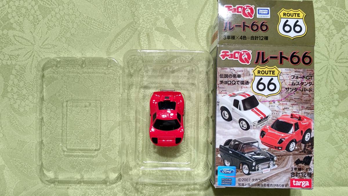 1-9 チョロＱ　2007年　タルガ×タカラトミー　ルート66 フォードGT　レッド　箱入り_画像1