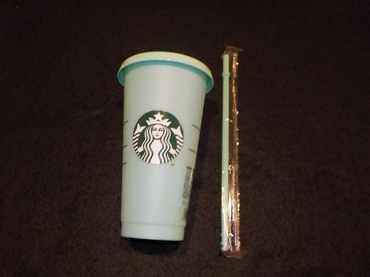 ★ラスト★未使用★STARBUCKS★スターバックス★カラーチェンジングリユーザブルコールドカップグリーン★24floz★709ml★_画像1