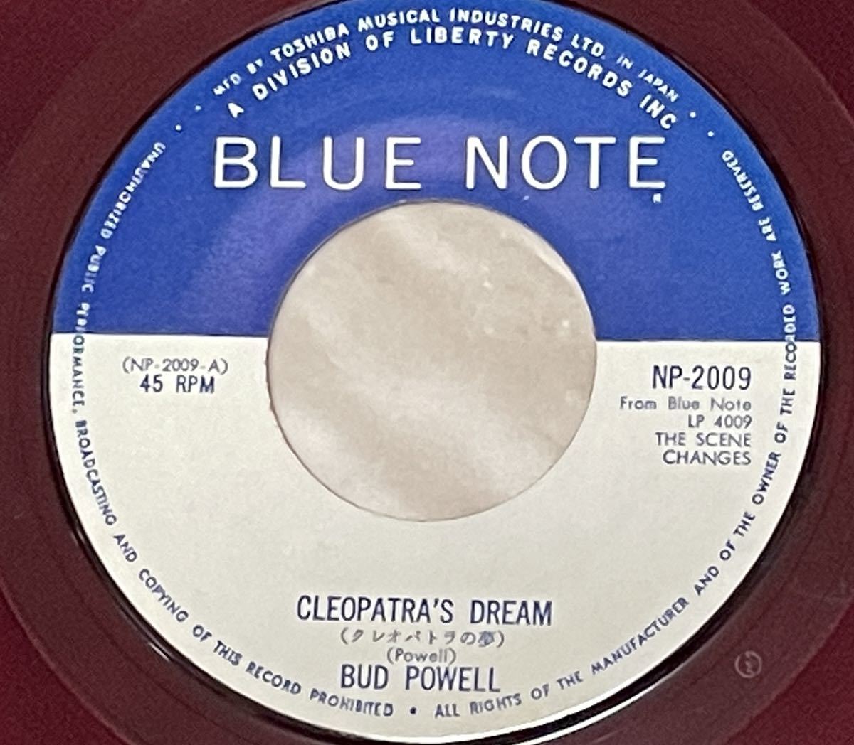 送料込 Bud Powell - Cleopatra's Dream 7インチ レコード 赤盤 / バド・パウエル - クレオパトラの夢 / NP2009_画像2