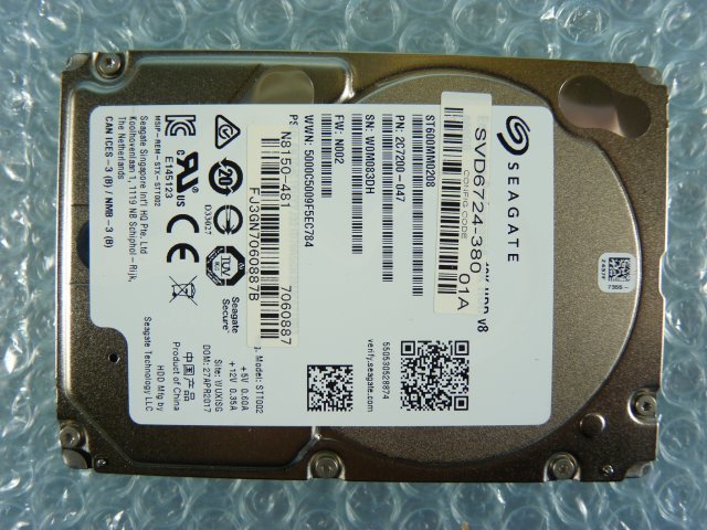1NHS // NEC N8150-481 600GB 2.5インチ SAS HDD 12Gb 10K(10000)rpm 15mm / ST600MM0208 // NEC Express5800/R110i-1 取外 //在庫1_画像7