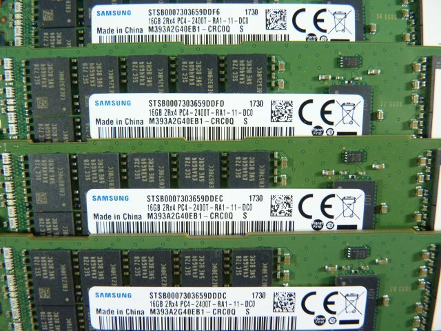 1OHX // 16GB 16枚セット計256GB DDR4 19200 PC4-2400T-RA1 Registered RDIMM M393A2G40EB1-CRC0Q S26361-F3934-L612//Fujitsu CX2570 M2取_画像4