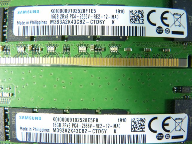 1OKL//16GB 8枚セット計128GB DDR4 21300 PC4-2666V-RE2 Registered RDIMM 2Rx8 M393A2K43CB2-CTD6Y S26361-F4026-L116/Fujitsu RX2540 M4_画像3