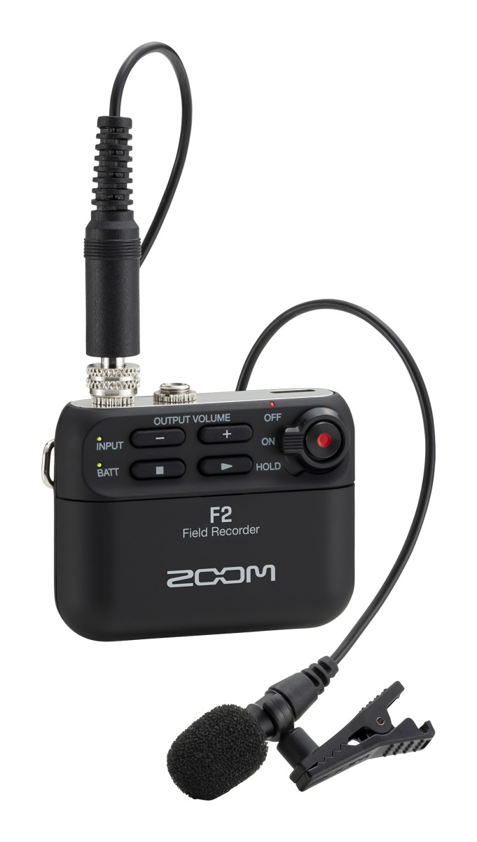 ZOOM F2/B (ブラック) ズーム 32ビットフロート対応 ラベリアマイク付きフィールドレコーダー