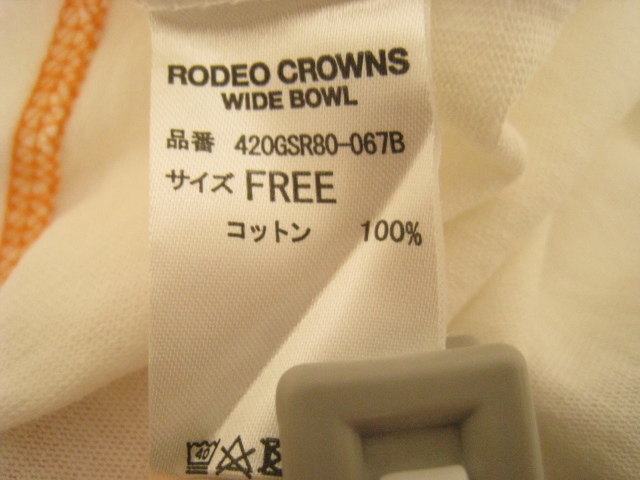 RCWB RODEO CROWNS WIDE BOWL Rodeo Crowns wide bowl long sleeve T-shirt long sleeve long T stitch white white size FREE