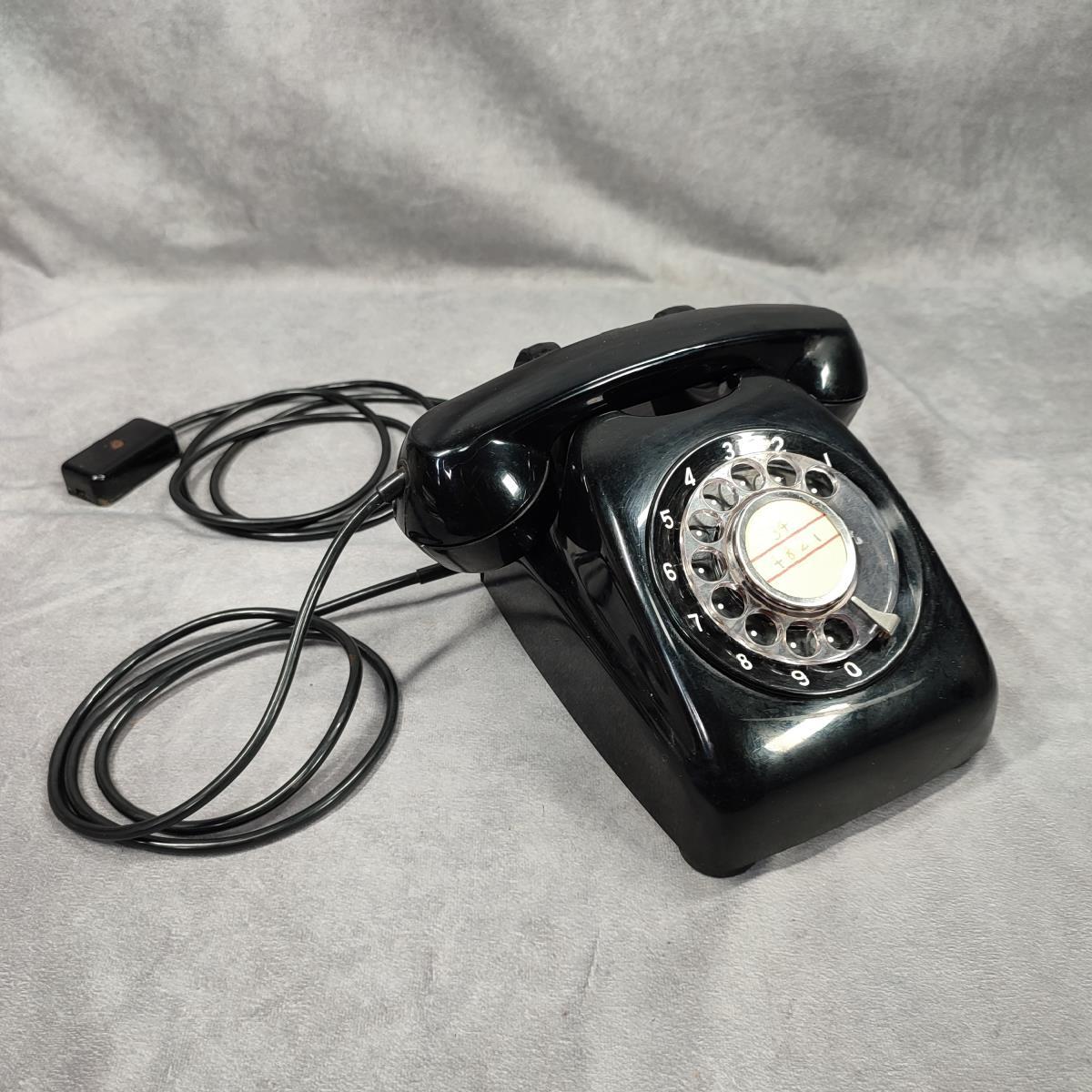  circuit map attaching [ Showa Retro ] black telephone 600-A2 telephone machine dial type Vintage consumer electronics interior objet d'art collection no start rujik secondhand goods 