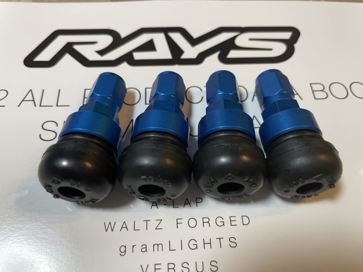 ■■■絶版品 在庫有りすぐ発送 即納 希少 レイズ 青 ゴム 特殊エアバルブ 正規品 RAYS 専用 CE28 TE37 TE37SL SE37 ホムラ 4個セット⑦_画像1