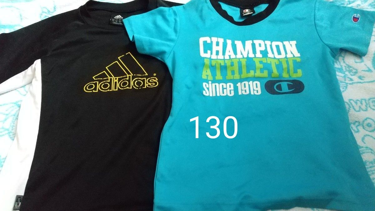 半袖Tシャツ　2枚　セット　アディダス　チャンピオン　130　スポーツ　トップス　体操　Tシャツ