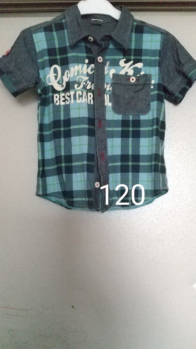 半袖シャツ　シャツ　120  チェック柄 チェック　カリフォルニア　同梱　100円　上着　羽織物