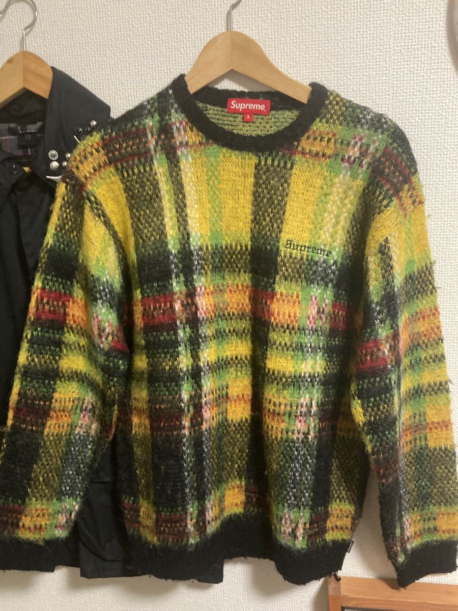 supreme brushed plaid sweater Sサイズ｜PayPayフリマ