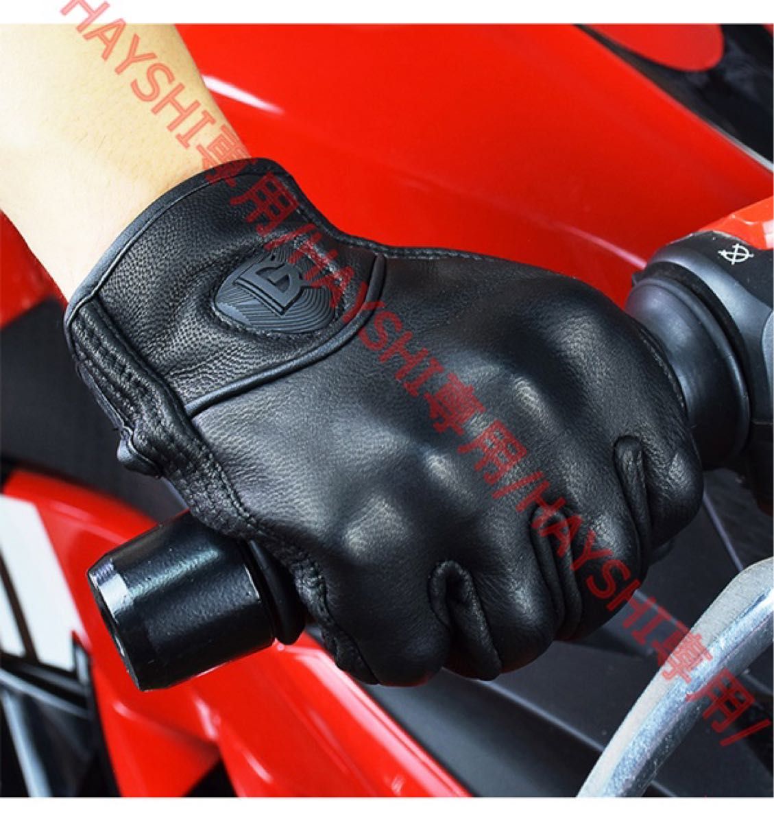  バイクグローブ 本革メッシュ春夏秋 ライディング ツーリング 自転車手袋 サイクリング glove 黒色 レディース メンズ