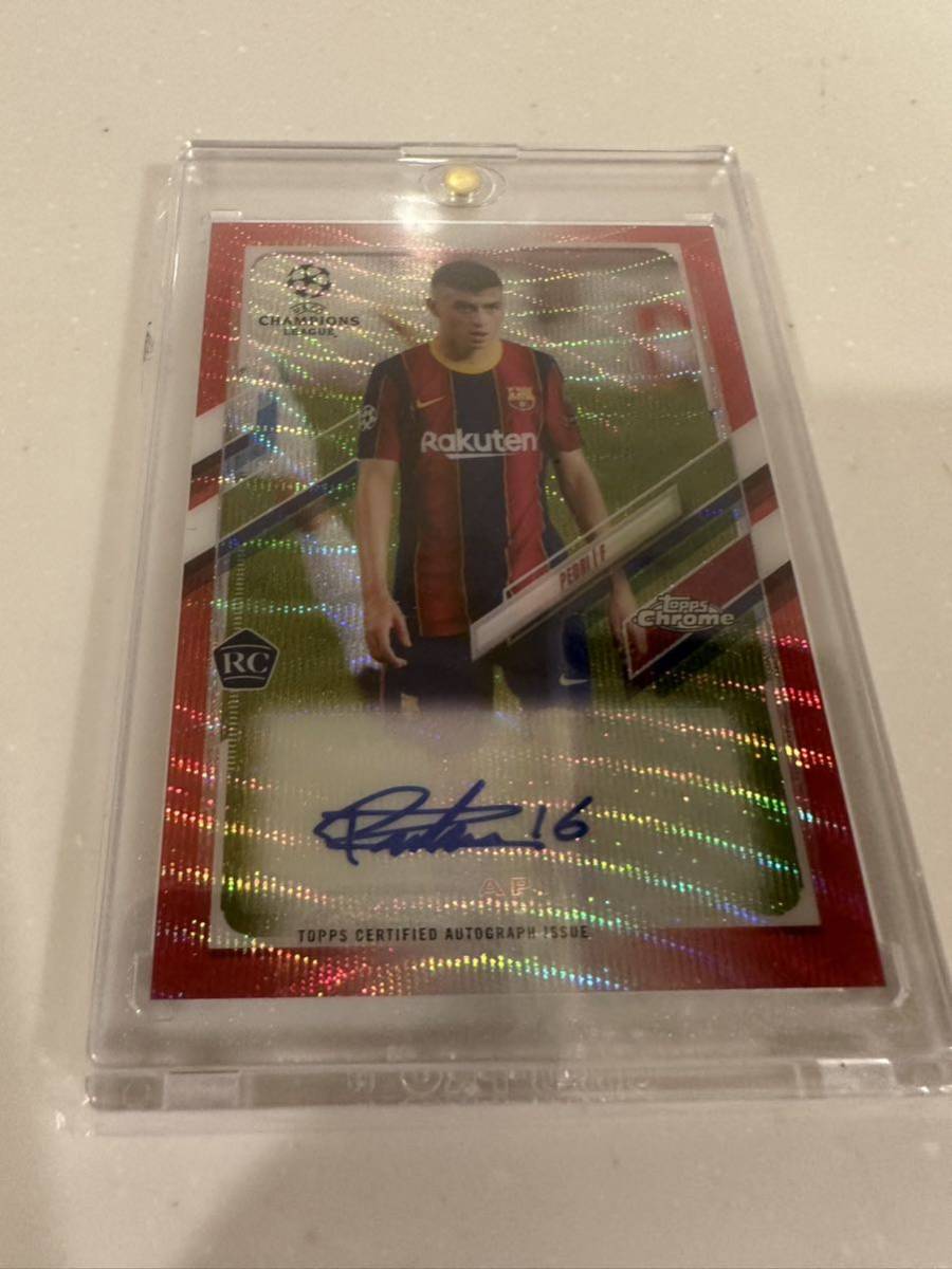 Topps Chrome Pedri Red Wave RC 4/5 FCバルセロナ 直筆サインカード