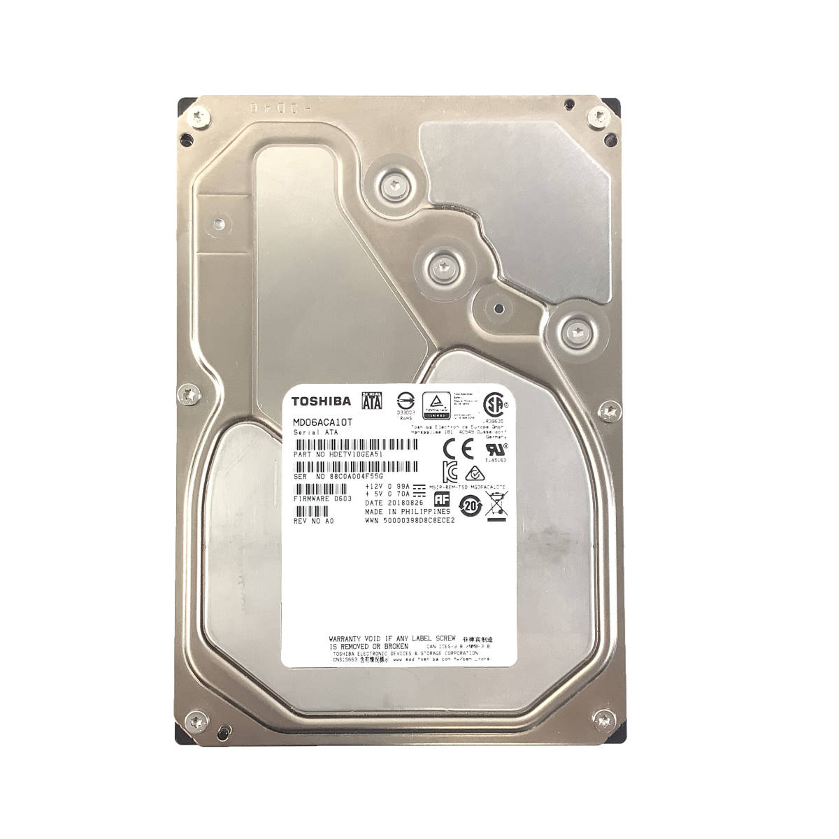 東芝 MD06ACA10T 10TB HDD-