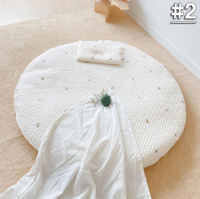 ( prompt decision ) round type Eve ru circle wash is possible baby mat baby mat round shape baby baby cushion play mat diameter 85cm cotton 1 point 
