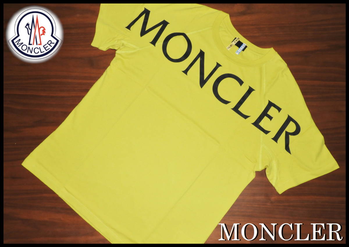 MONCLER デカロゴ ワイドTシャツ モンクレール イエロー ブラック 黄色 黒色 美品 ダウンジャケット