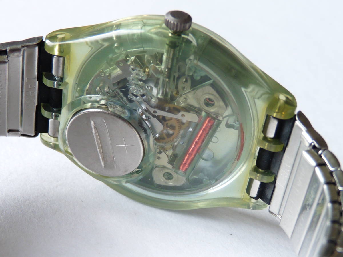  не использовался батарейка заменен работа средний Swatch Swatch 1991 год модели первый период .. ремень SAPHIRE SHADE номер товара GN110 ремень размер Large 