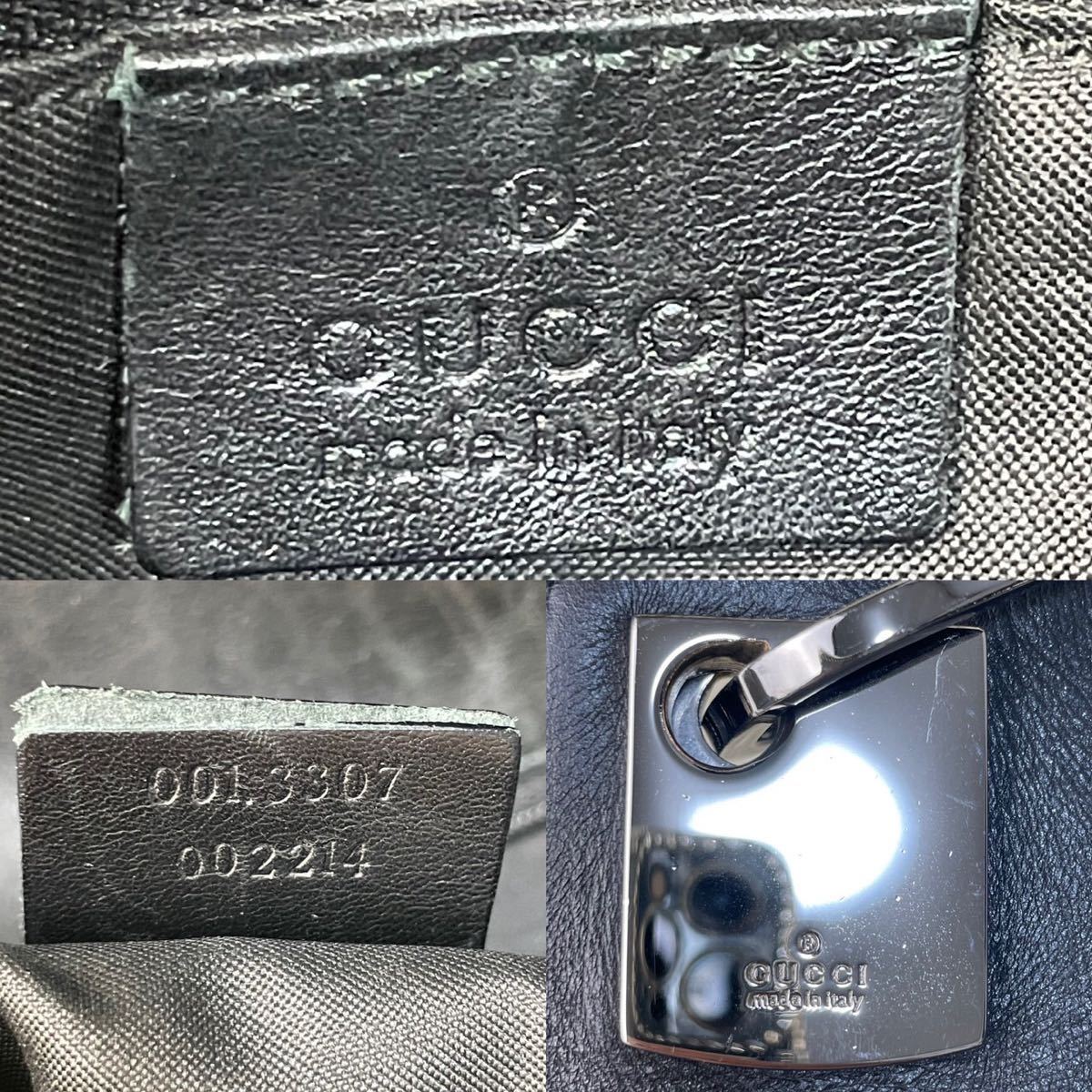 1円 GUCCI グッチ GG柄 ハンドバッグ ショルダーバッグ ナイロン×レザー 黒色 ブラック_画像9