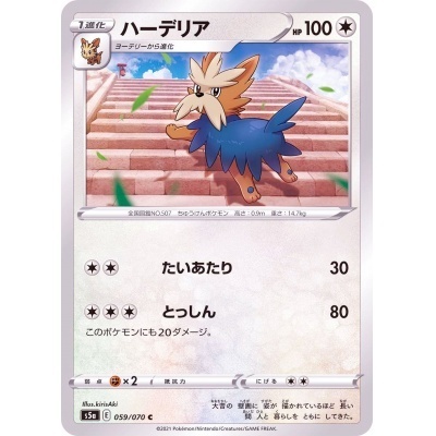 ポケモンカード　S5a　059/070　ハーデリア　１枚・C・未使用_画像1