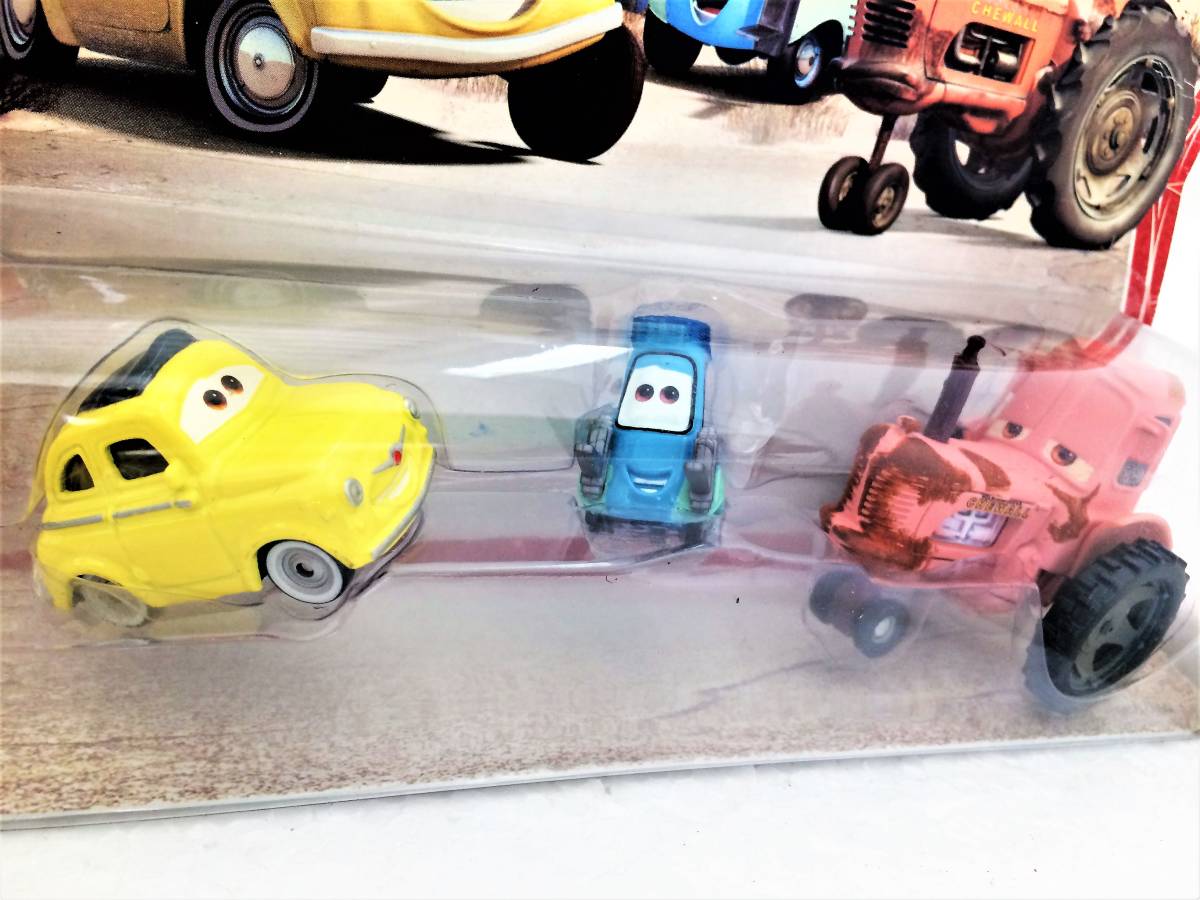 ディズニー ピクサー カーズ 2006年 初版 激レア ビンテージ ミニカー 3台セット トラクター 　ルイジ 　フィアット５００　 グイド　_画像4
