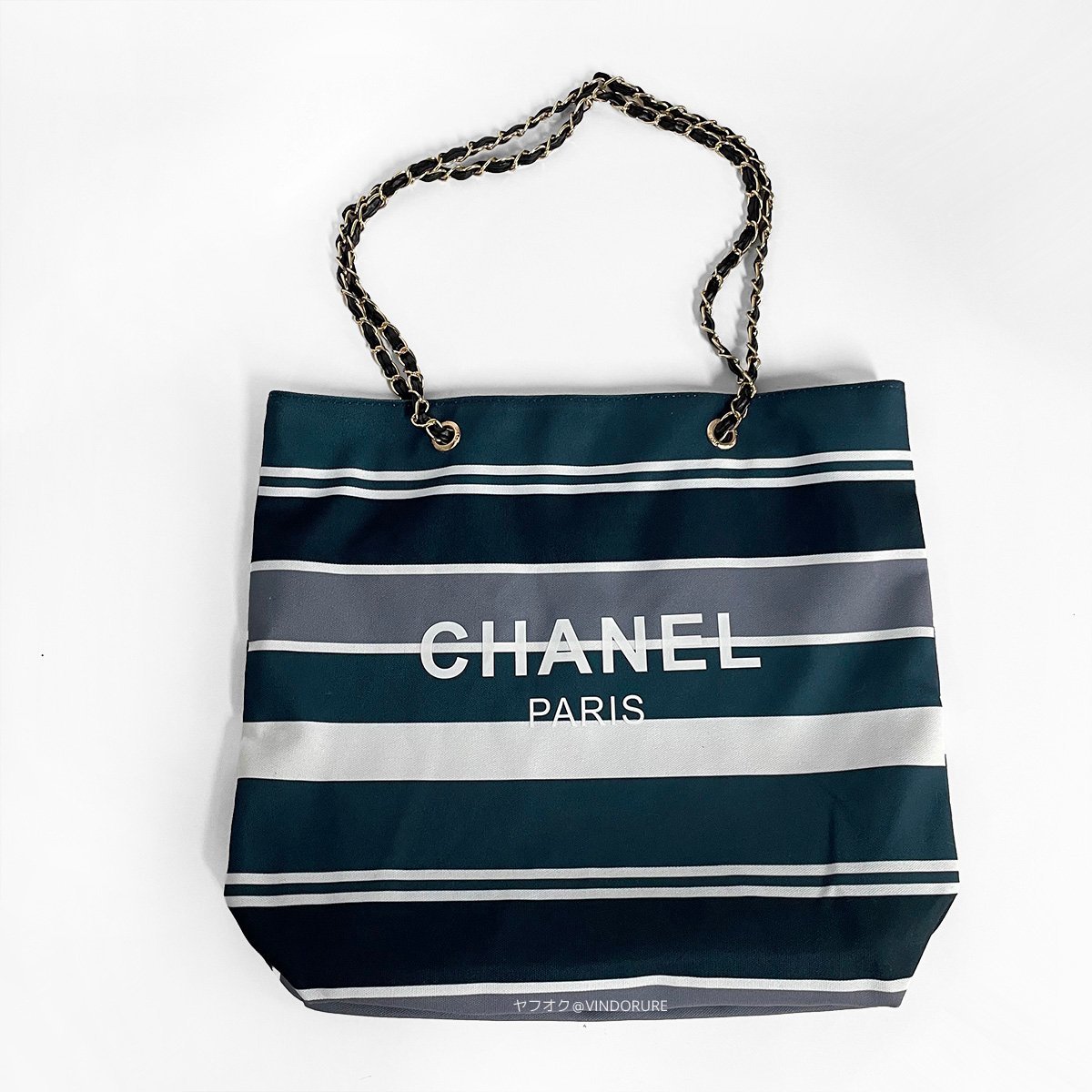 【未使用】 シャネル ノベルティ 非売品 トートバッグ 2WAY 両面プリント CHANEL キャンバス A4 マリン レディース_画像8